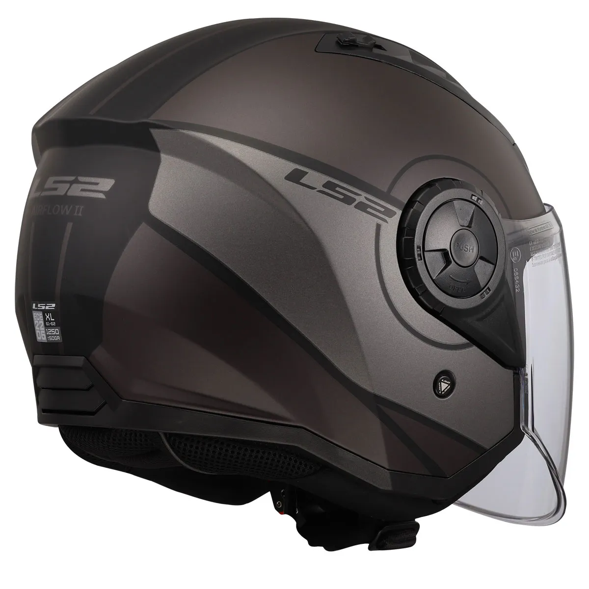 LS2 AIRFLOW 2 COVER MAT SİYAH-GRİ KASK